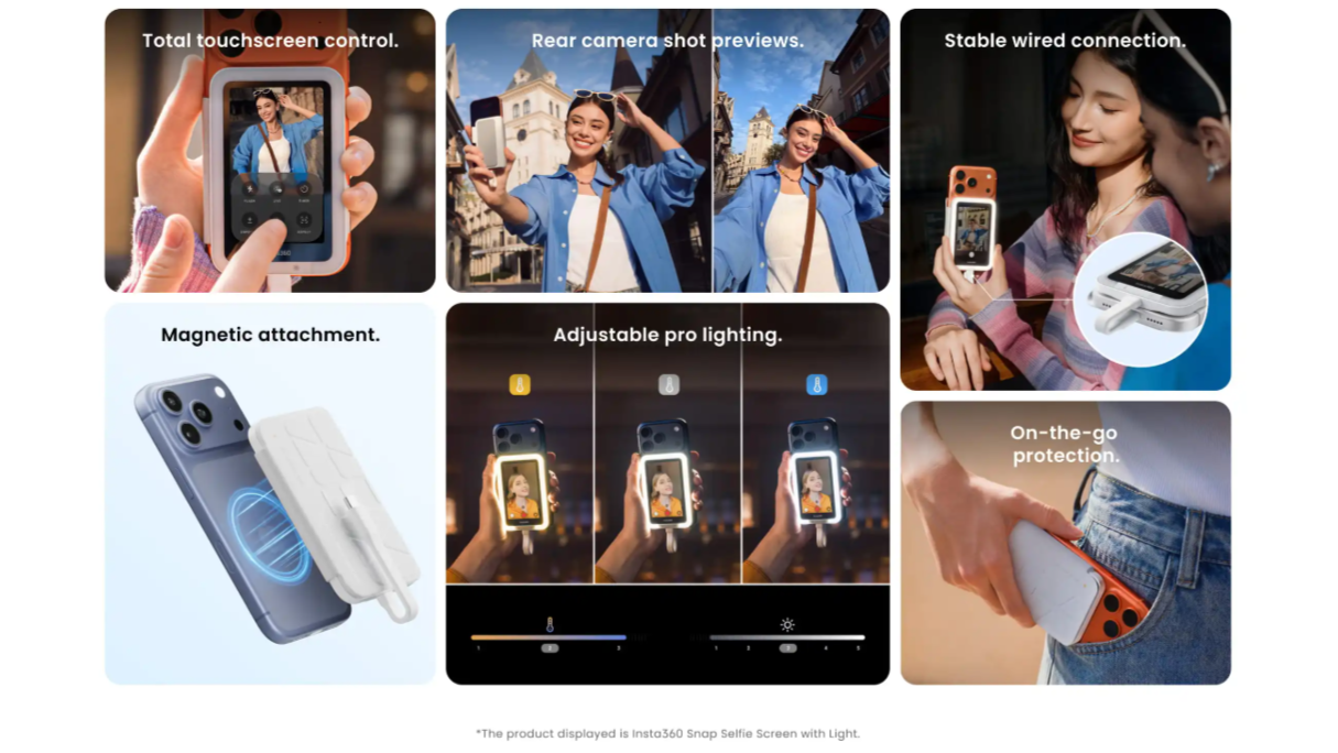 360-Snap Selfie Screen with Light