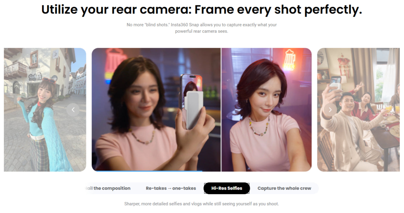 360-Snap Selfie Screen with Light